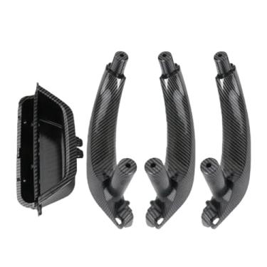 Imagem de Compatível com bmw x3 x4 f25 f2651419209216 maçaneta da porta interior do carro esquerda direita maçaneta do painel da porta interna puxar guarnição capa substituição maçaneta(Carbon LHD 1 Set)