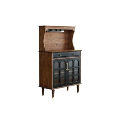 Imagem de Armário buffet preto nogueira retrô aparador decorativo para casa armário de cozinha café bar armário adequado para cafés, salas de estudo, etc. Aparador