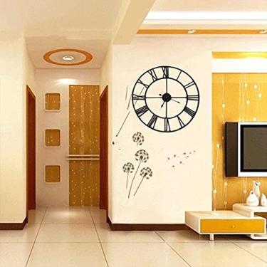 Imagem de U5GAAALPPQ9 Relógio de parede decorativo grande silencioso 39.9 cm/47.0 cm redondo grande estilo centuriano numereral romano moderno decoração de casa ideal para sala de estar relógio de metal