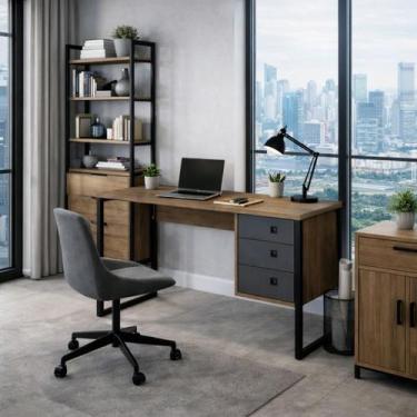 Imagem de Escrivaninha Mesa para Computador com 3 Gavetas 120cm FM002 - LaCasaMi
