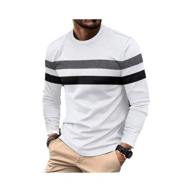 Imagem de Camiseta Masculina De Manga Longa Para Outono E Inverno, Gola Redonda,