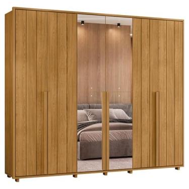 Imagem de Guarda Roupa Casal Volpi 6 Portas Com Espelhos Mdf 278 cm Cumaru Madetec