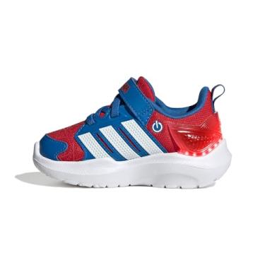 Imagem de adidas Tênis masculino Marvel Lightorama Homem-Aranha para bebês, Better Scarlet/Branco/Azul royal brilhante, 10 Toddler