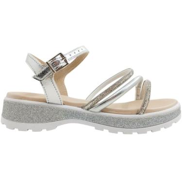 Imagem de Sandália Infantil Menina Papete Casual Dia a Dia Escola Passeio com Strass Metalizada Tratorada Molekinha 2361.205