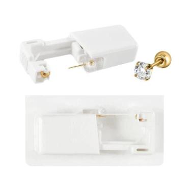 Imagem de Máquina De Perfuração De Orelha Descartável Banhada a Ouro 24K, Brinco