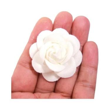 Imagem de Flores Artificiais De Tecido Camélia Rosa De 4cm, 5 Peças, Decoração P