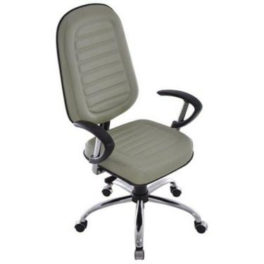 Imagem de Cadeira Presidente Com Base Cromada Linha Blenda Cinza