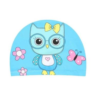 Imagem de Touca De Natação Infantil Com Desenho Animado, Tecido Elástico, Chapéu