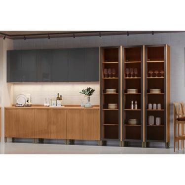 Imagem de Cozinha Modulada Kappesberg 18 Peças Vibra C18P1 Canela/Grafite Lacca