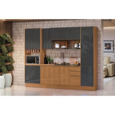 Imagem de Cozinha Modulada Kappesberg 7 Peças Vibra C7P109 Canela/Grafite Lacca