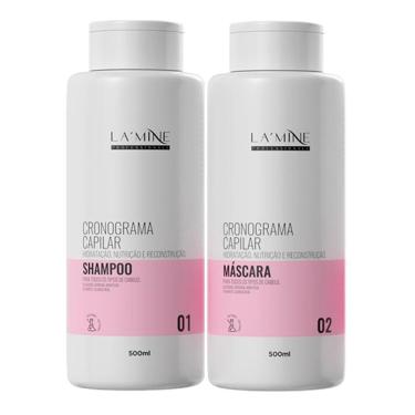 Imagem de Kit Shampoo + Máscara Cronograma Capilar Lamine 2x500ml