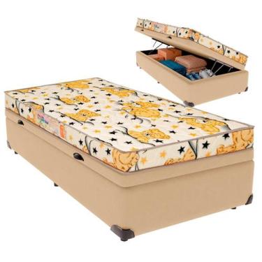 Imagem de Cama Box Baú Solteiro e Colchão Pro-Life D20 Colchobel Ocre