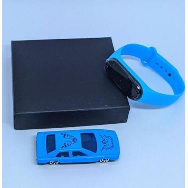 Imagem de Kit Relógio Infantil Digital Menino Menina Silicone + 1 Mini Carrinho 
