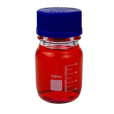 Imagem de Frasco Reagente de Vidro com Tampa de Rosca de 100ml - Drop - Unidade 