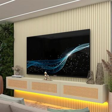 Imagem de Estante para Tv 84 Polegadas 100% Mdf com Led 220cm Supremo/native Off White/Creme