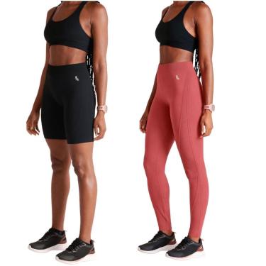Imagem de Kit Lupo Sport Academia Legging Max + Bermuda Cós Alto-Feminino