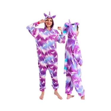 Imagem de Pijama Unissex Adulto Kigurumi De Unicórnio, Fantasia De Animal Para H
