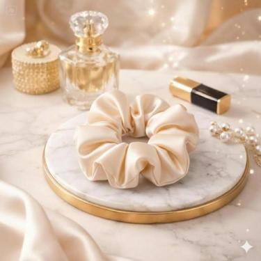 Imagem de Kit 20 Xuxinha de Cetim com Costura Embutida Scrunchies Laço de Cabelo