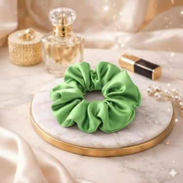 Imagem de Kit 20 Xuxinha de Cetim com Costura Embutida Scrunchies Laço de Cabelo