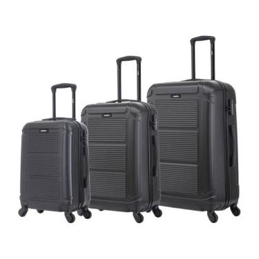 Imagem de Kit Mala Viagem 3Pçs P/M/G 15 23 e 30Kg, Preto