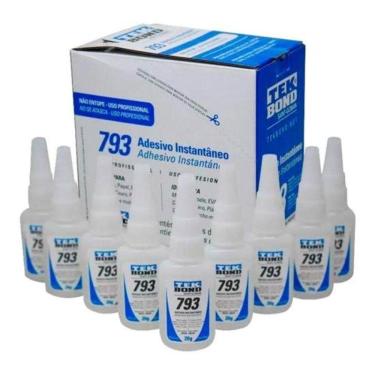 Imagem de Adesivo Instantâneo 793 para Colagens Rápidas em Materiais Porosos Transparente Tekbond