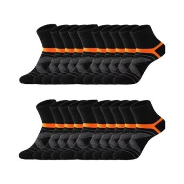 Imagem de Meias Esportivas Pretas Masculinas, 3/5/10/20 Pares, Respiráveis, Casu