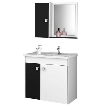 Imagem de Gabinete Com Cuba E Armário Lavanda Branco Preto