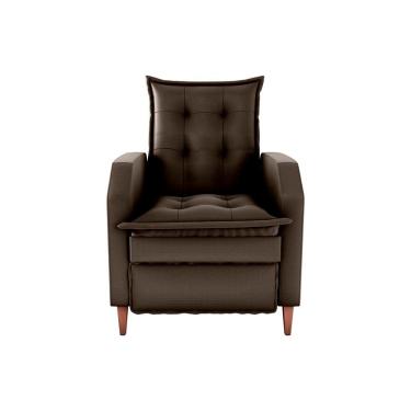 Imagem de Poltrona Reclinável Yaris Amamentação Veludo Turkey Assento Confortável Marrom Matrix