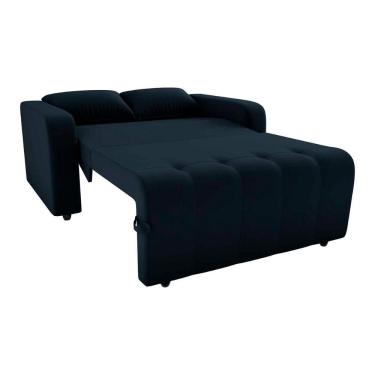 Imagem de Sofá Cama Compacto 2 Lugares 1,38 Larg Amora New Matrix Veludo Preto