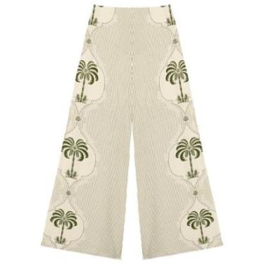 Imagem de Calça Pantalona Estampada Com Cintura Alta E Zíper-Feminino