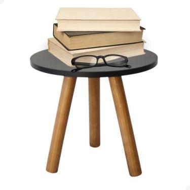 Imagem de Mesa de Canto Redonda Retro Pé Palito Tripé Mesinha Lateral - Beto Móv