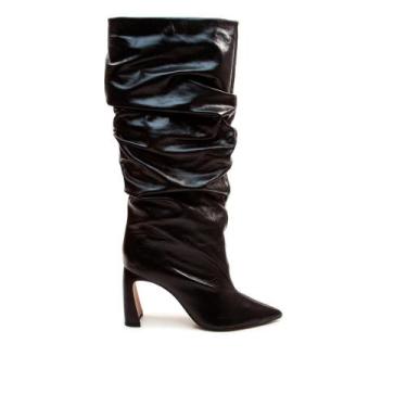 Imagem de Bota Couro Preto Cano Longo Cecconello 2928001-2, Preto, 37
