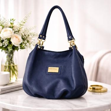 Imagem de Bolsa Saco Direto De Fábrica Topgrife Atacado Couro Legítimo Cor Azul Marinho Tamanho ú...