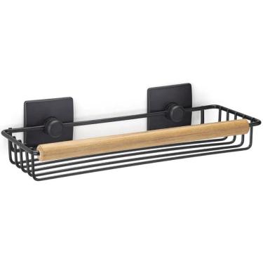 Imagem de Prateleira Multiuso Eco Design Black para Organização de Ambientes em Madeira Teca com...