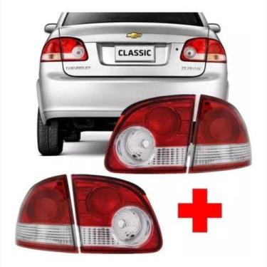 Imagem de Kit Lanterna Traseira Classic 2011 2012 2013 2014 2015 Canto + Tampa -