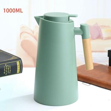 Imagem de Garrafa Térmica 1L para Água Chá e Café em Polipropileno e Vidro com Termômetro LED Uso Diário Preto Verde OEM