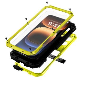 Imagem de Capa de telefone Lunivop iPhone 16 Pro Max 6,9" amarela robusta