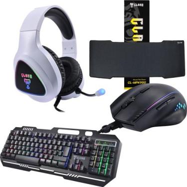 Imagem de Kit Gamer Com Teclado Mouse Headset Mouse Pad SET007 - CLANM