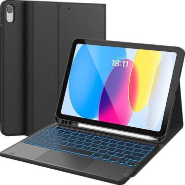 Imagem de Capa com teclado Compativel iPad (A16) 11ª/10ª geração 10.9 polegadas 