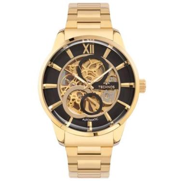 Imagem de Relógio Esqueleto Dourado Technos Automático Aço G3265aq 1p