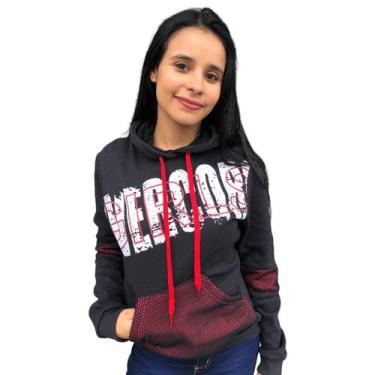Imagem de Blusa Moletom Feminina Canguru De Frio Premium Overcore, P, Preto