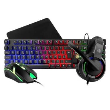 Imagem de Kit Gamer Kalkan Odin Lite Mouse 3600DPI Teclado Headset RGB
