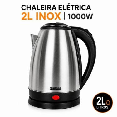 Imagem de Chaleira Elétrica Jarra Inox 2 Litros 127V - Água Quente Rápida e Segu