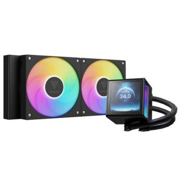 Imagem de Water cooler 240mm gamdias chione p5240, argb, display lcd, black chio