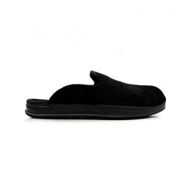 Imagem de Pantufa Atoalhada Pegada Musgo e Azul Marinho - 16600101, Preto, 44
