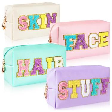 Imagem de Bolsa de cosméticos ZAUGONTW Preppy Makeup Waterproof Travel 4 unidade