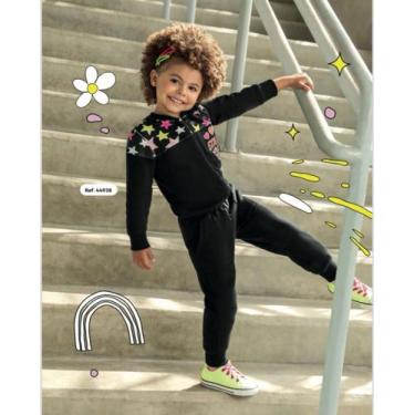 Imagem de Macacão em Moletom  Feminino Infantil - Alenice, Preto, 4