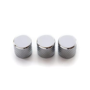Imagem de Kit 3 Knobs para Instrumentos KTL-CR Metal Flat Top Cromado Spirit Guitar Parts