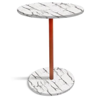 Imagem de Mesa de Canto Lateral Alta Redonda para Sala Albany - Cobre Vulcano - 
