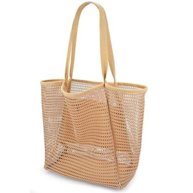 Imagem de Bolsa de Praia Iioscre Dobrável em Tela com Bolso com Zíper